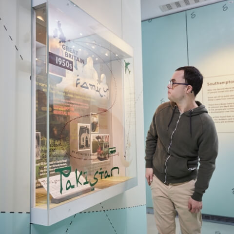 Man looking at exhibit